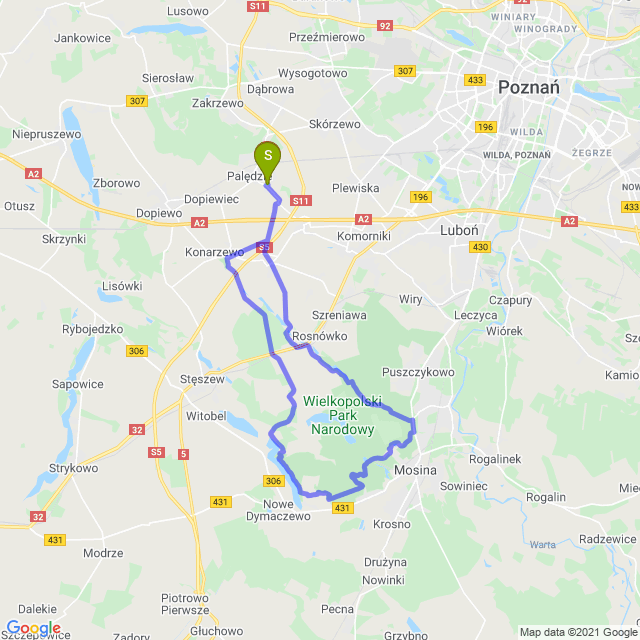 Mapa trasy WPN klasyk poranny