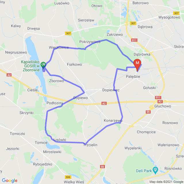 Mapa trasy Krótko wokół komina