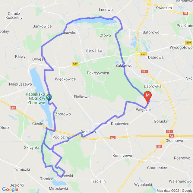 Mapa trasy Po robocie