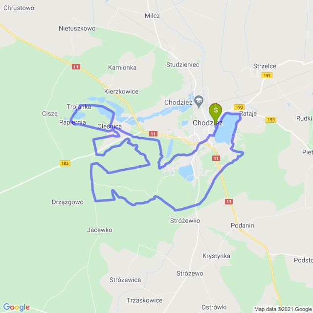 Mapa trasy Chodzieskie MTB