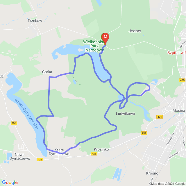 Mapa trasy Nightride w WPN-nie