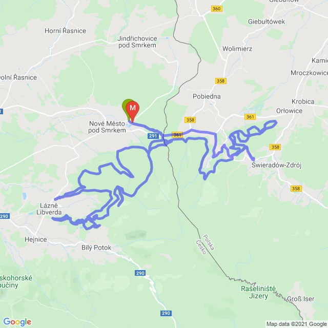 Mapa trasy Czeskie i polskie single