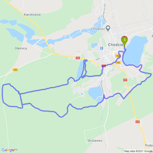 Mapa trasy Chodzież czyli Gontyniec