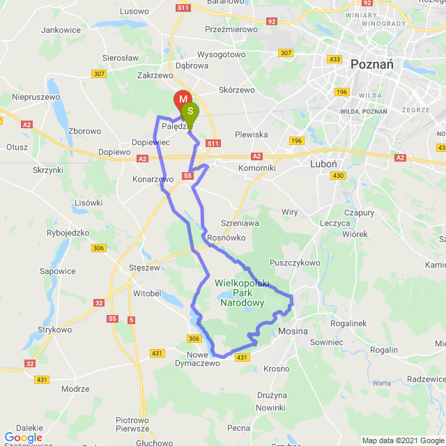 Mapa trasy Listopadowy WPN