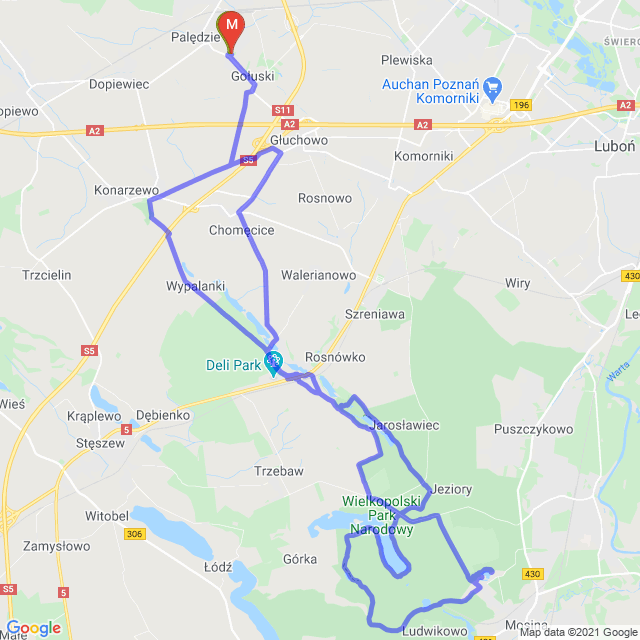 Mapa trasy Krótko po WPN