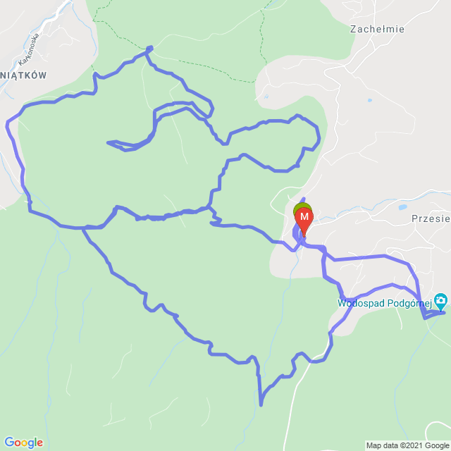 Mapa trasy Olbrzymy z Przesieki