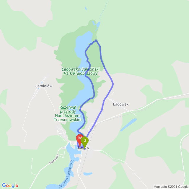 Mapa trasy Okolice Łagowa