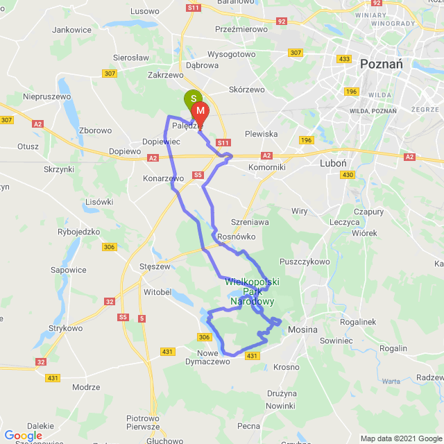 Mapa trasy Poranny klasyk WPN