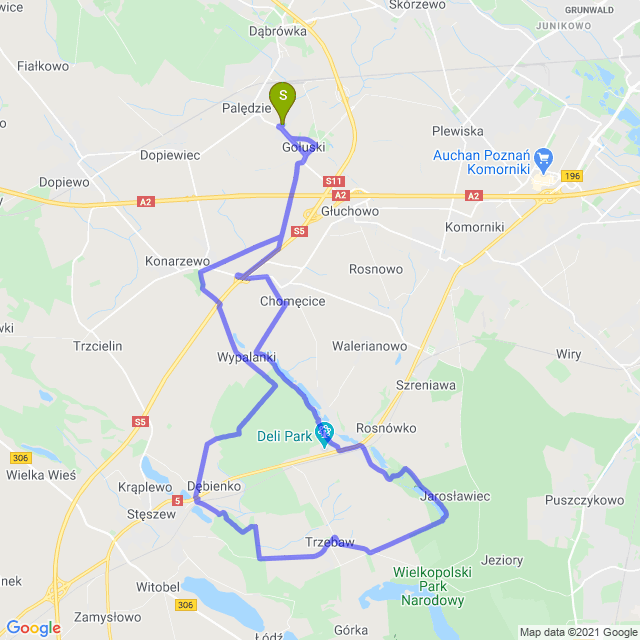 Mapa trasy Zakaz w WPN