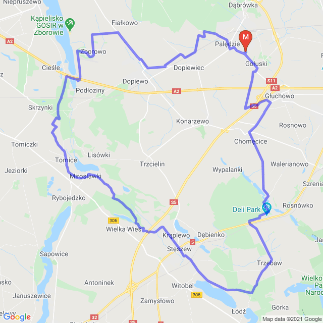 Mapa trasy Zamknęli lasy przez pandemię