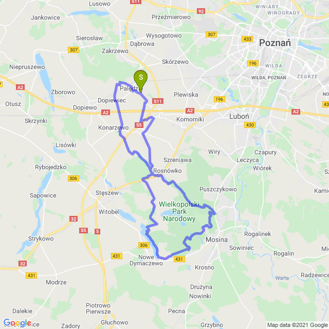 Mapa trasy WPN jak zwykle