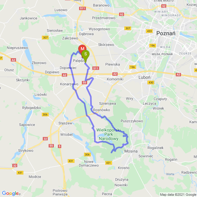 Mapa trasy Poranne kręcenie WPN