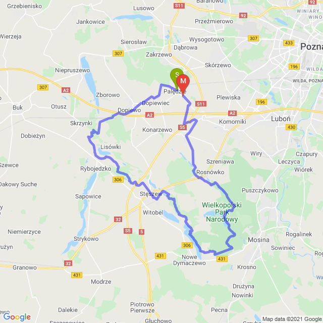 Mapa trasy Klasyczny WPN