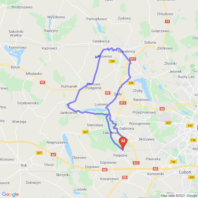 Mapa trasy Do Mrowina