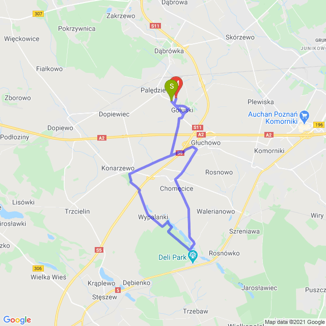 Mapa trasy Krótko lokalnie