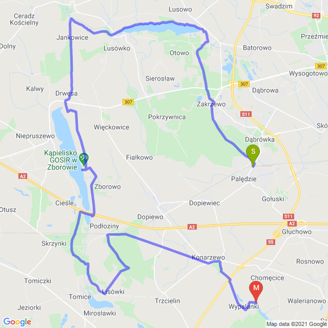 Mapa trasy Wokół komina plus pływanie