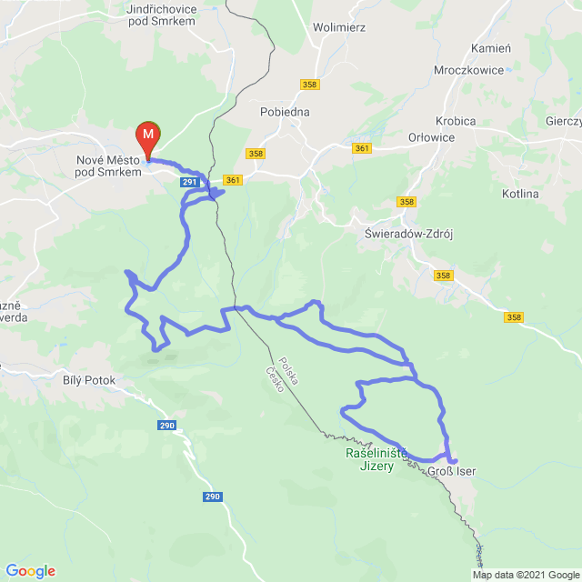 Mapa trasy Na naleśniki w Chatce Górzystów