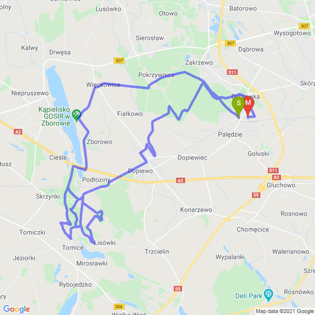 Mapa trasy Kręcenie w Żarnowcu