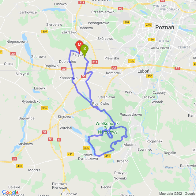 Mapa trasy Kapitalna jesień w WPN 🍁