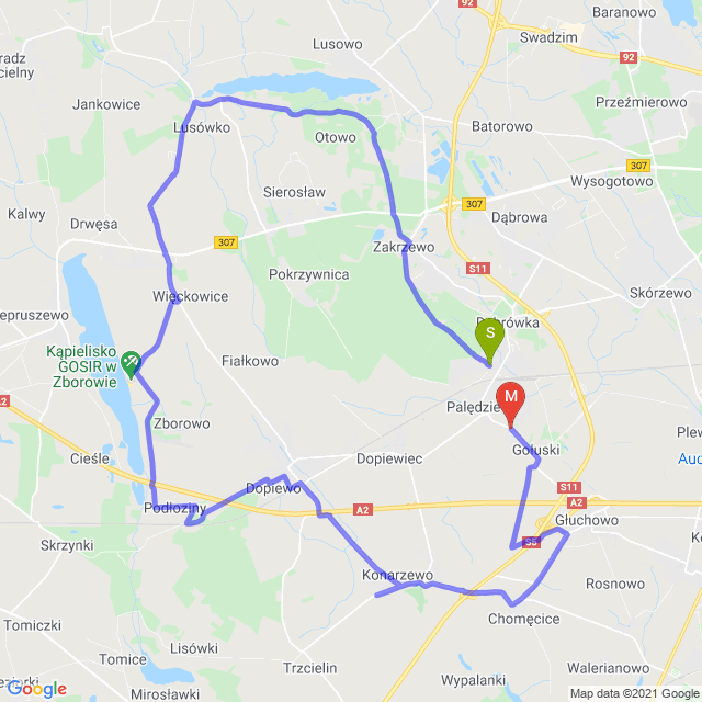 Mapa trasy Wietrzenie po kolacji